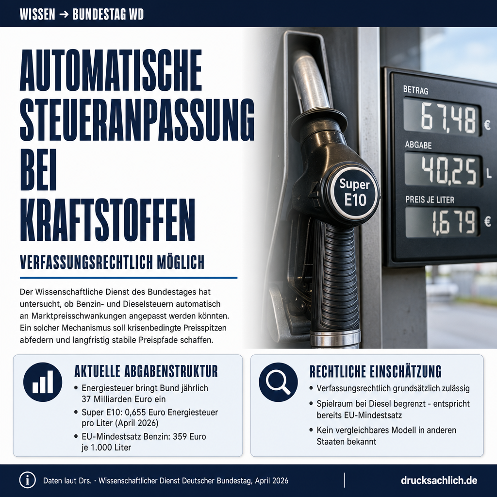 Automatische Steueranpassung bei Kraftstoffen verfassungsrechtlich möglich