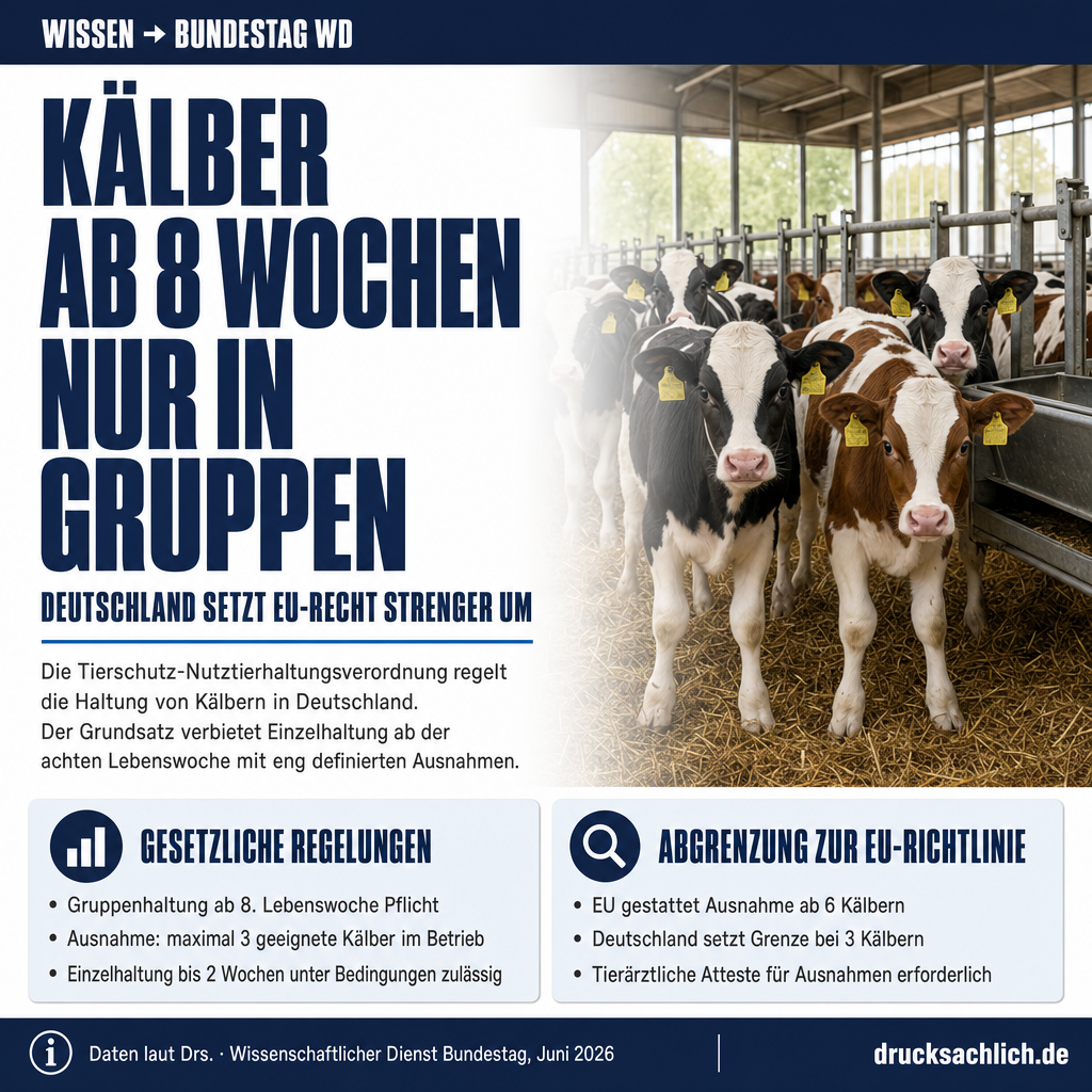 Einzelhaltung von Kälbern in Deutschland rechtlich geregelt