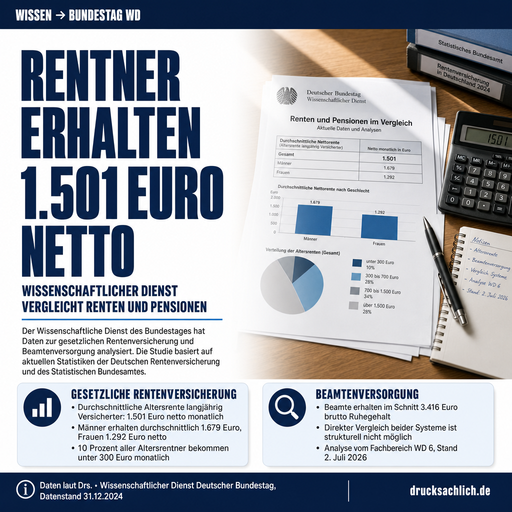Renten und Pensionen im Vergleich Wissenschaftlicher Dienst