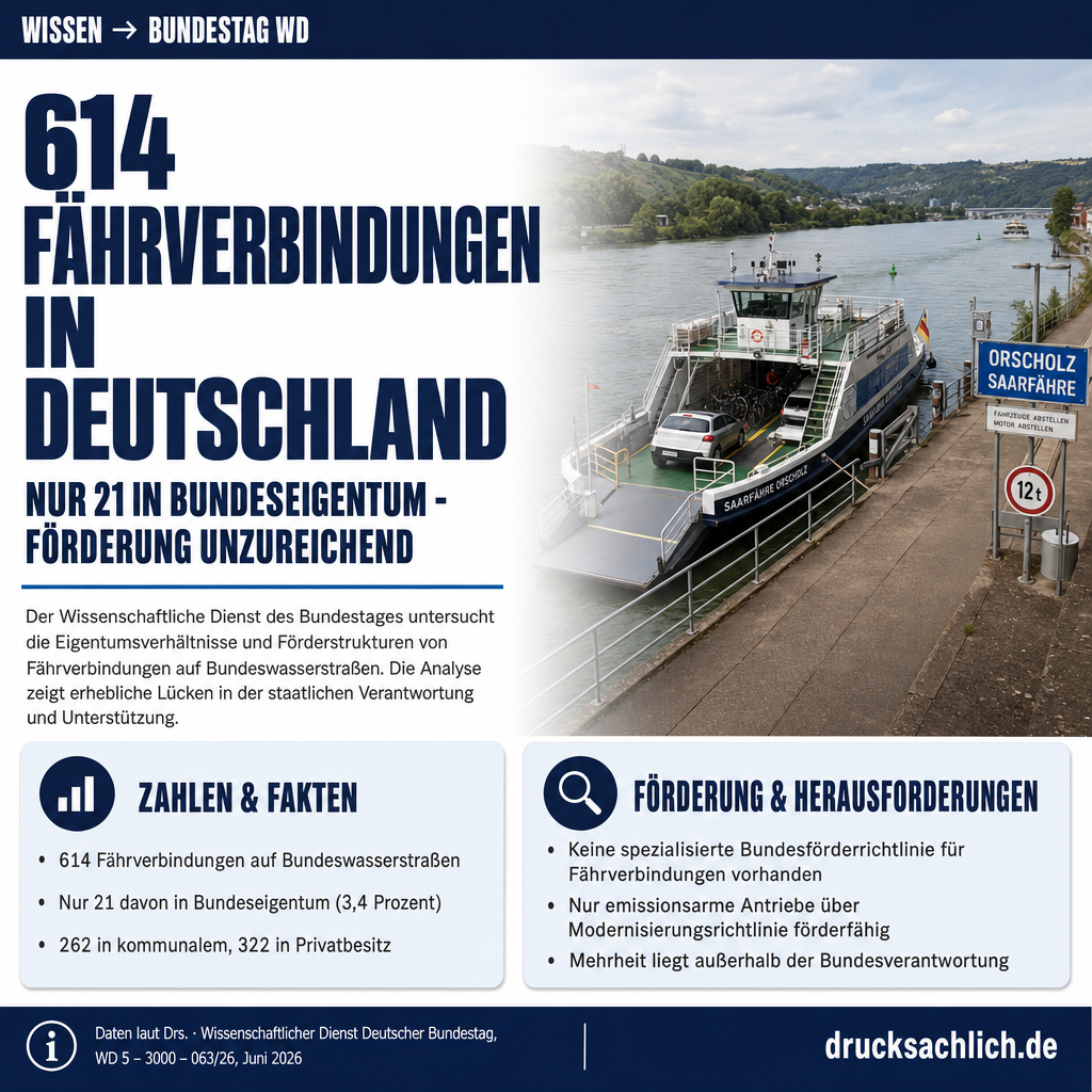 Fährverbindungen auf Bundeswasserstraßen: Eigentum und Förderung