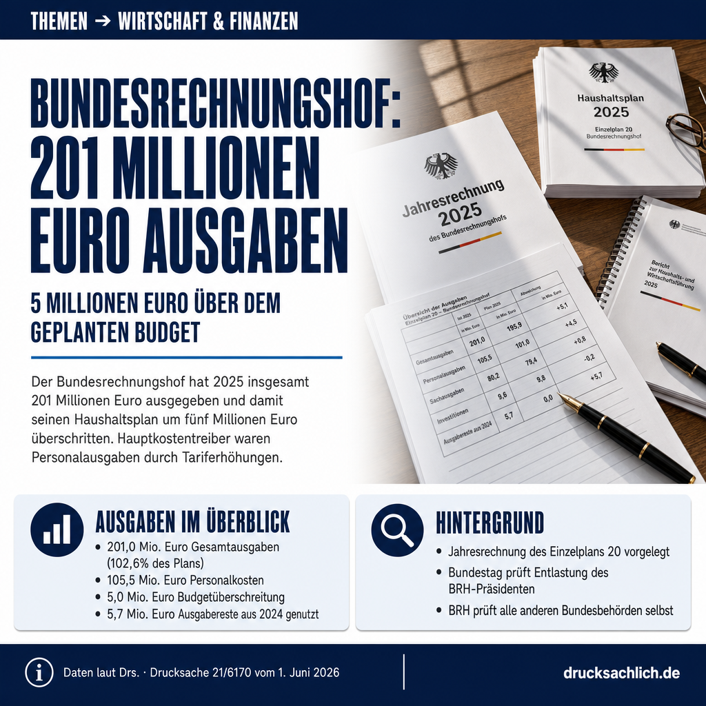 Bundesrechnungshof: 201 Mio. Euro Ausgaben 2025