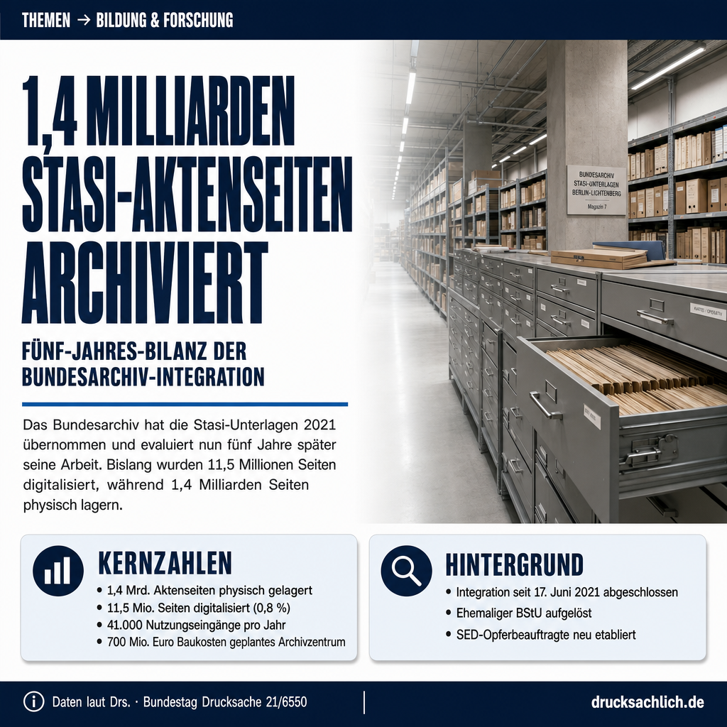 Stasi-Unterlagen-Archiv: Fünf-Jahres-Bilanz der Bundesarchiv-Integration