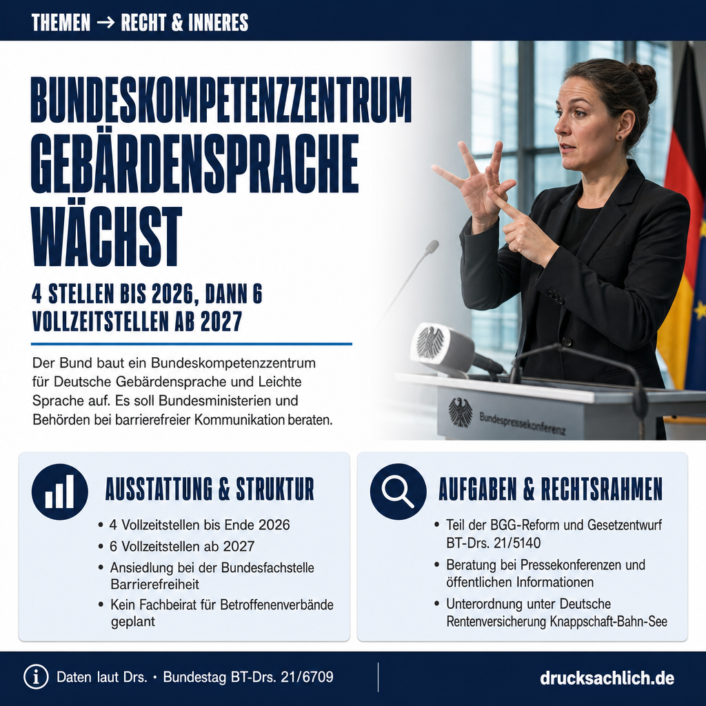 Bundeskompetenzzentrum Gebärdensprache: Aufbau bis Ende 2026