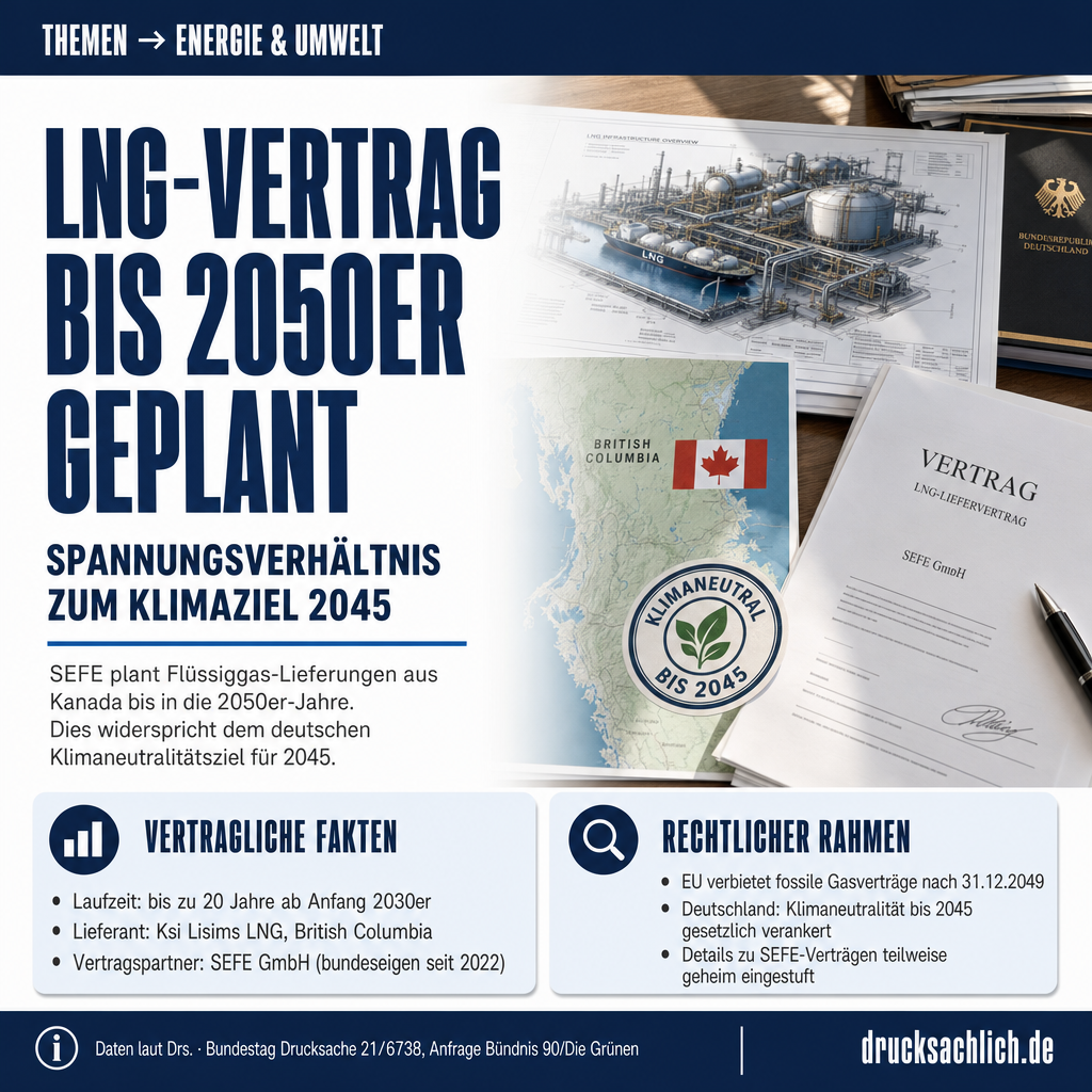 SEFE-LNG-Vertrag: Kanada-Deal bis 2050er trotz Klimaneutralität 2045