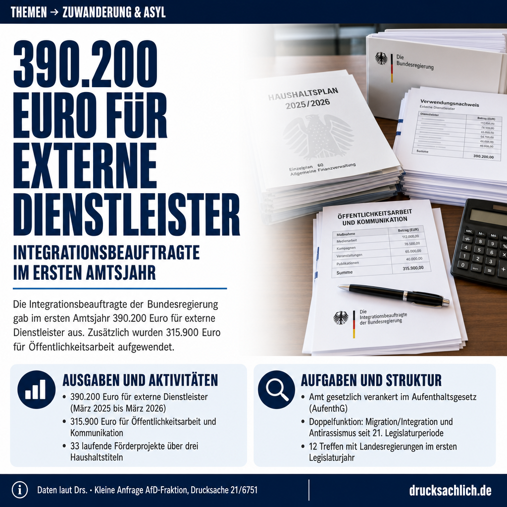 Integrationsbeauftragte: 390.200 Euro externe Dienstleister im ersten Jahr