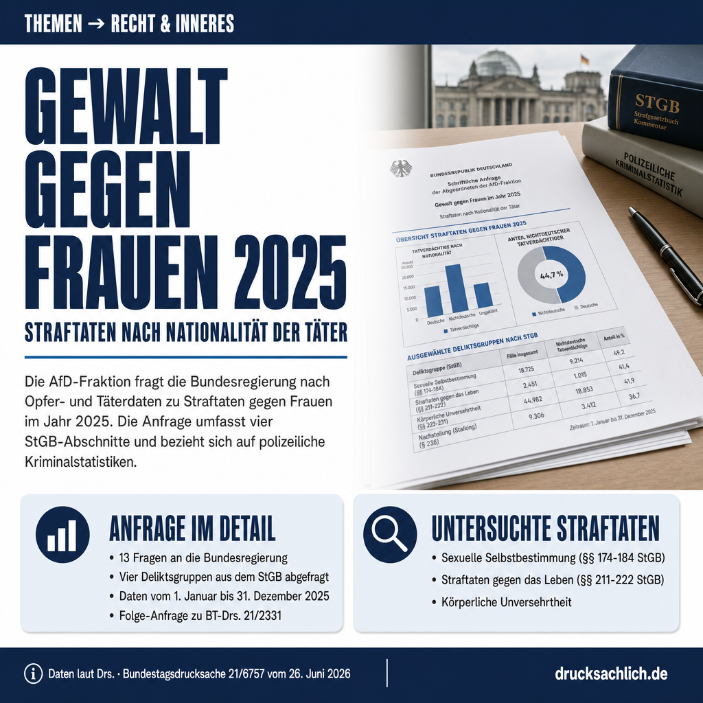 Gewalt gegen Frauen 2025: Straftaten nach Nationalität der Täter