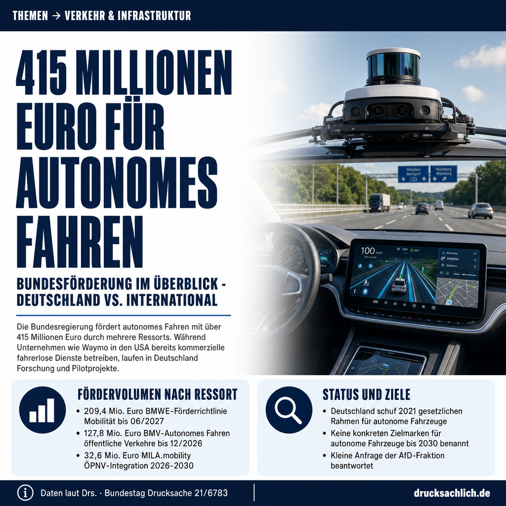 Autonomes Fahren: 415 Mio. Euro Bundesförderung im Überblick