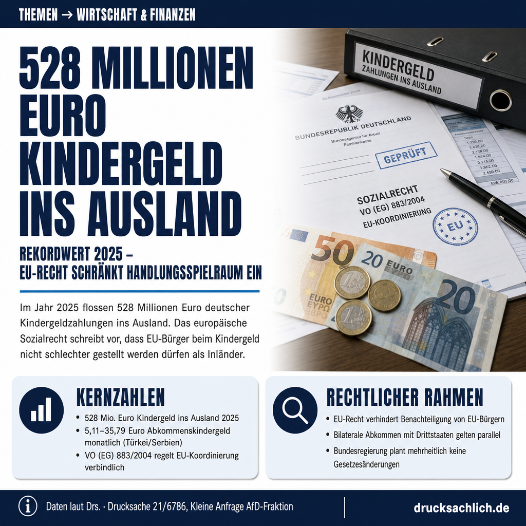 Kindergeldexport: 528 Mio. Euro ins Ausland — Rechtslage erklärt