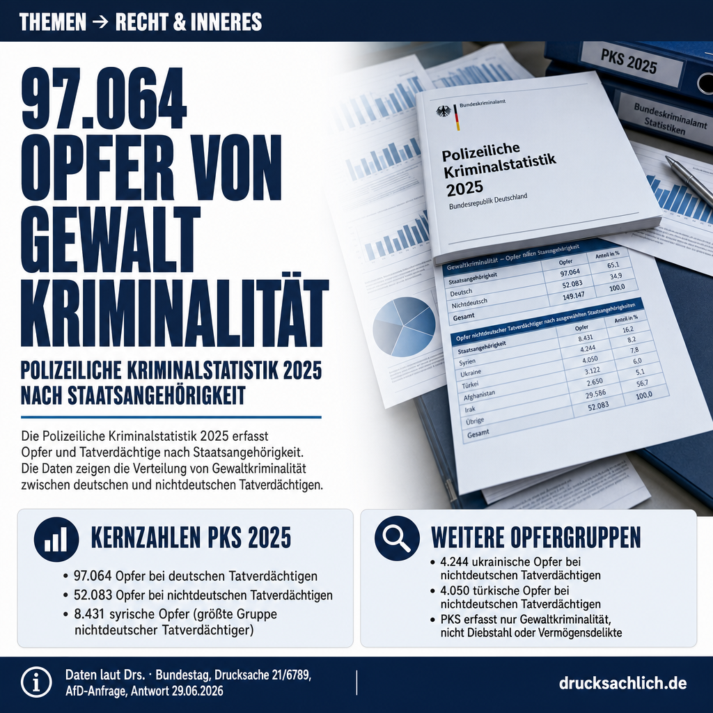 Polizeiliche Kriminalstatistik 2025: Opfer und Tatverdächtige nach Staatsangehörigkeit