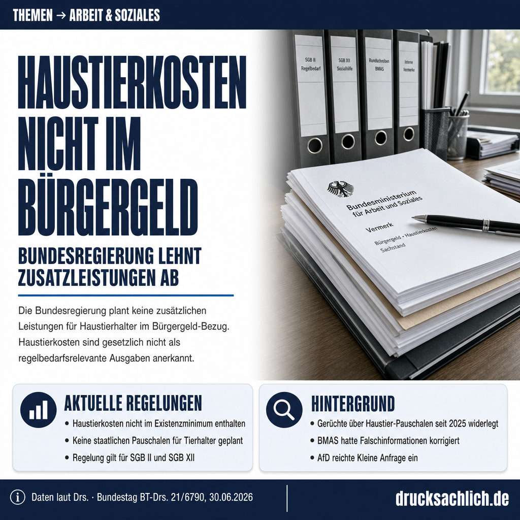 Bürgergeld und Haustiere: Keine Sonderleistungen geplant