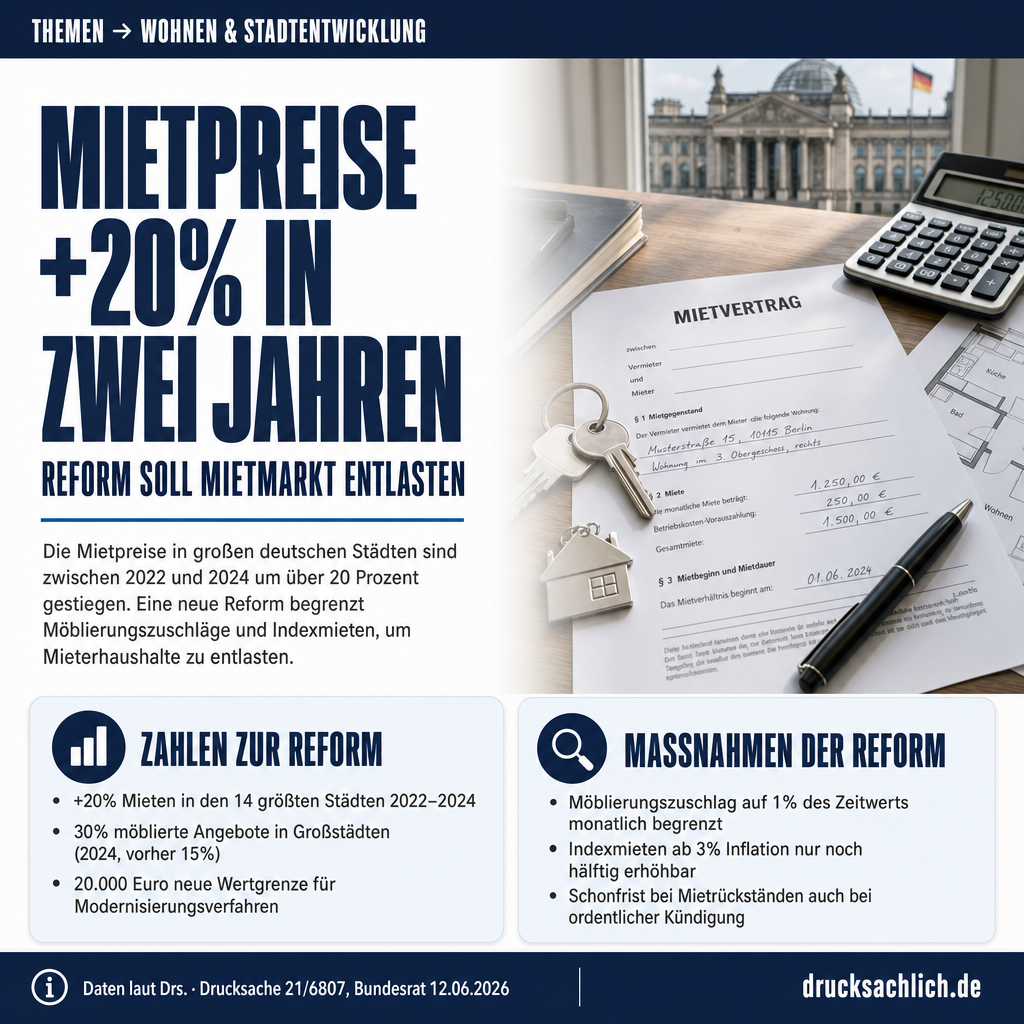 Mietrecht-Reform 2026: Mietpreisbremse, Schonfrist und Indexmiete