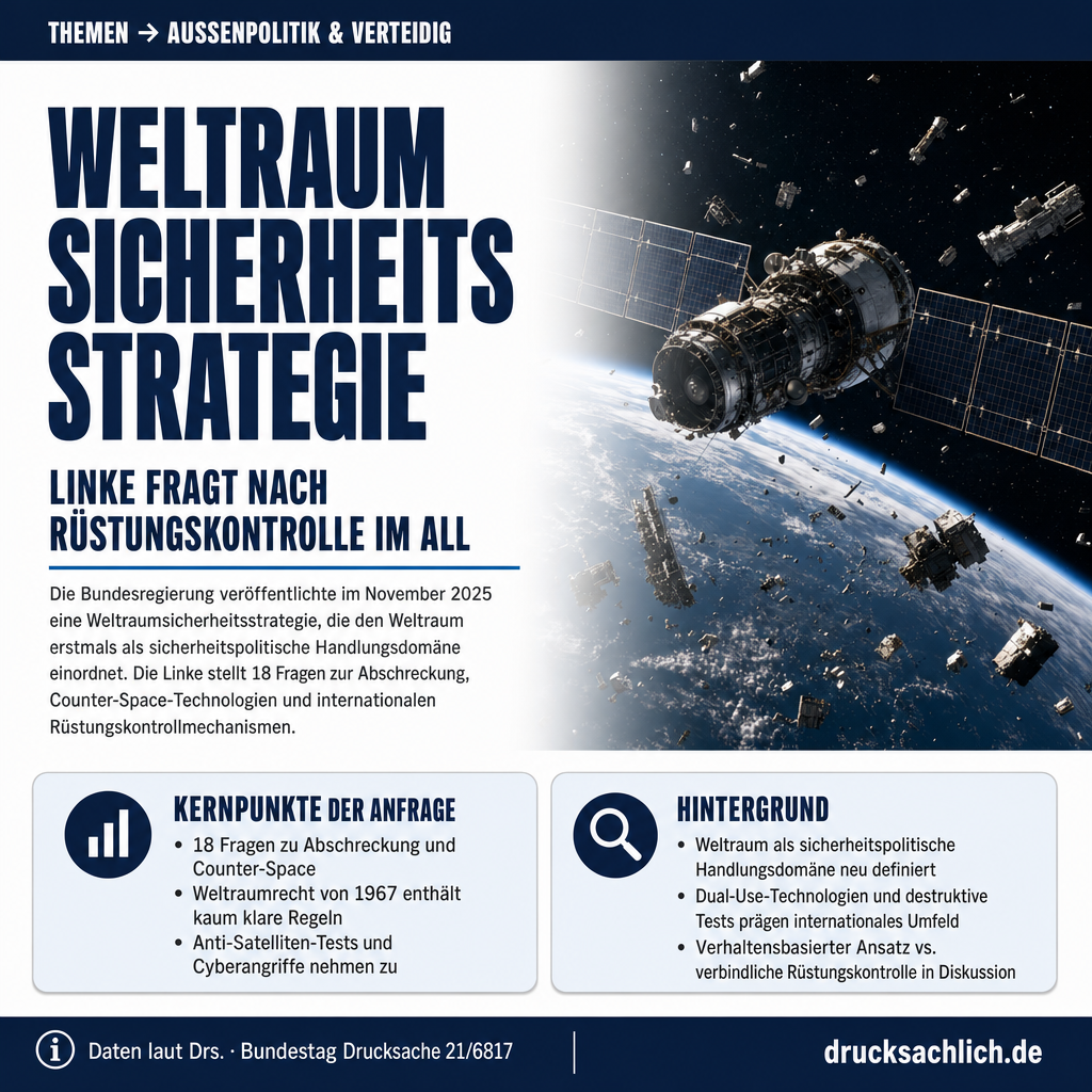Weltraumsicherheitsstrategie: Linke fragt nach Rüstungskontrolle
