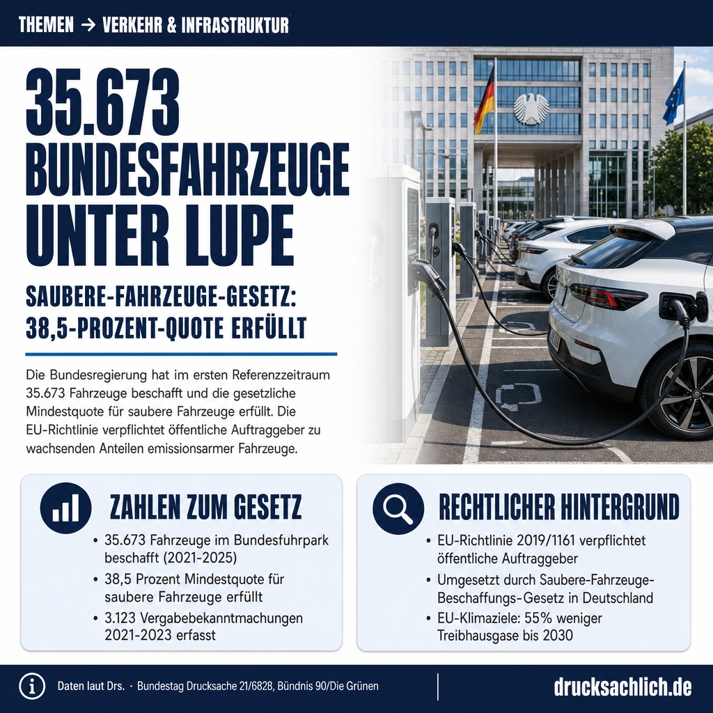 Saubere-Fahrzeuge-Gesetz: 35.673 Bundesfahrzeuge im Blick