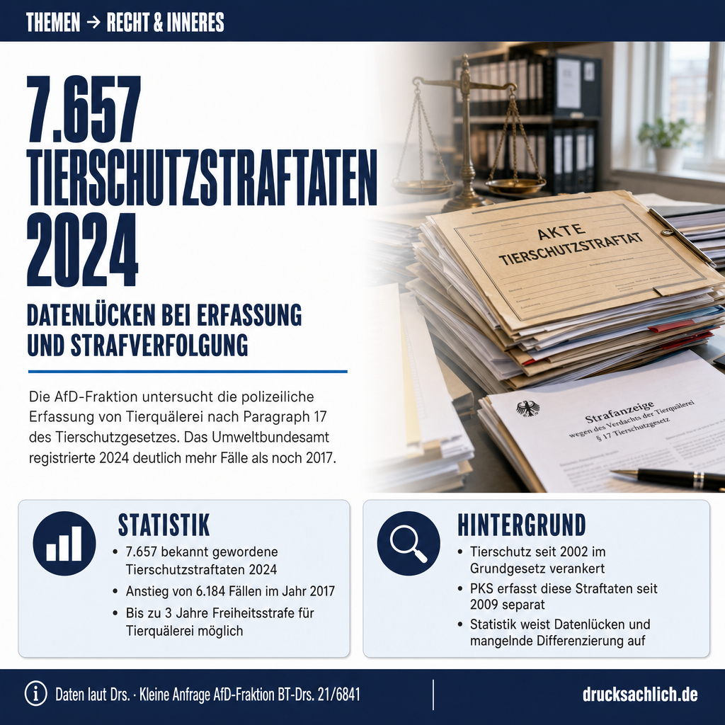 Tierquälerei nach § 17 TierSchG: Strafverfolgung und Datenlage geprüft