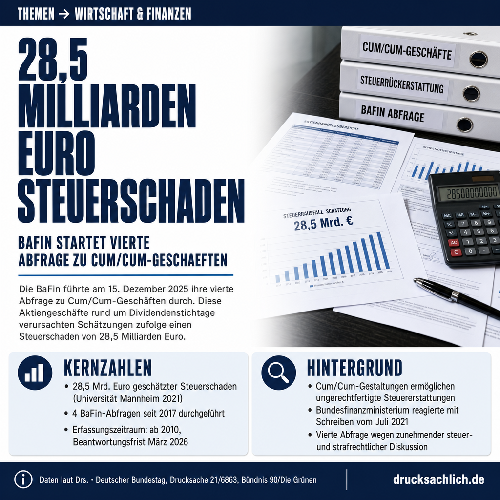 Cum/Cum-Geschäfte: BaFin-Abfrage zu 28,5 Mrd. Euro Steuerschaden