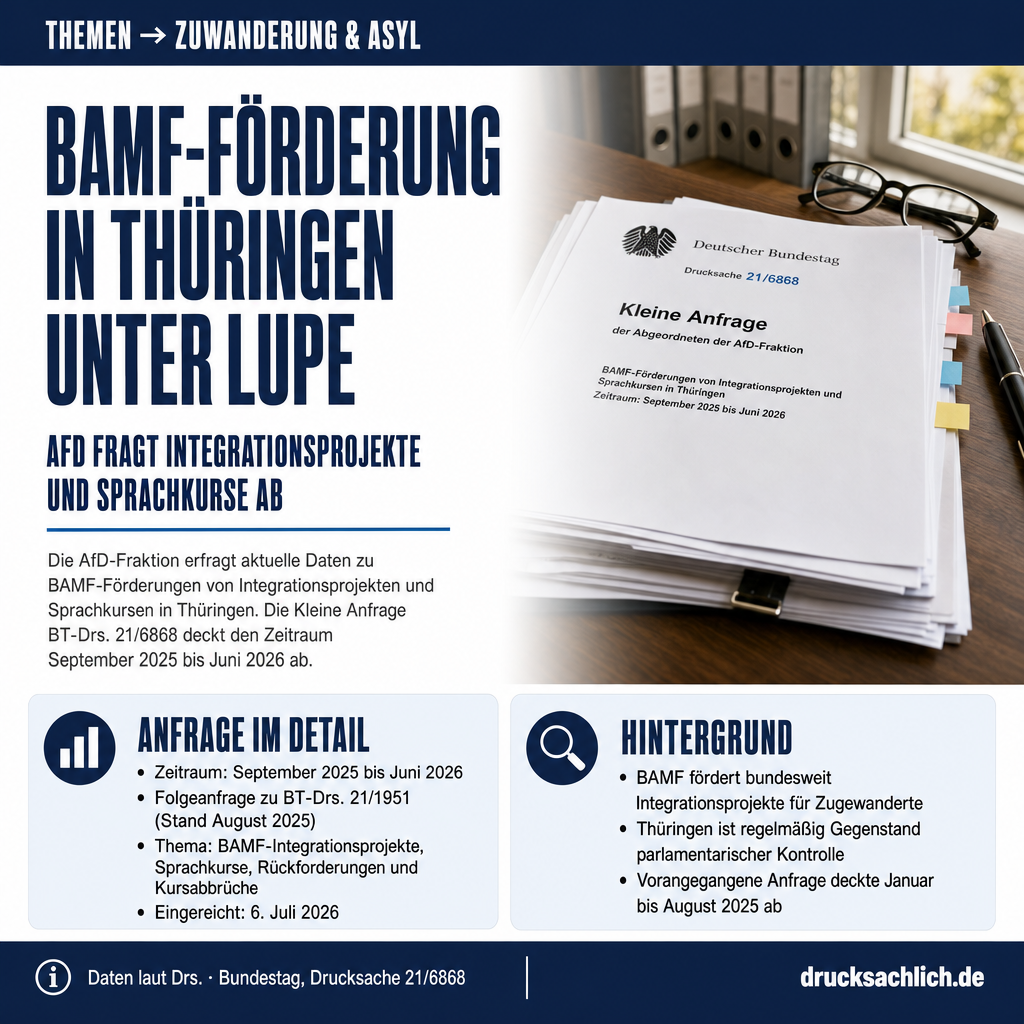 BAMF-Förderung Thüringen: AfD fragt Integrationsprojekte und Sprachkurse ab