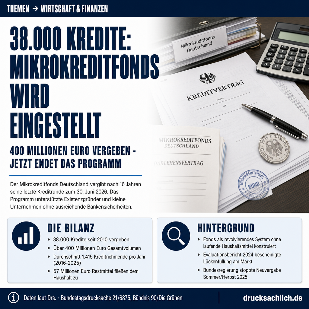 Mikrokreditfonds Deutschland: Einstellung nach 38.000 Krediten