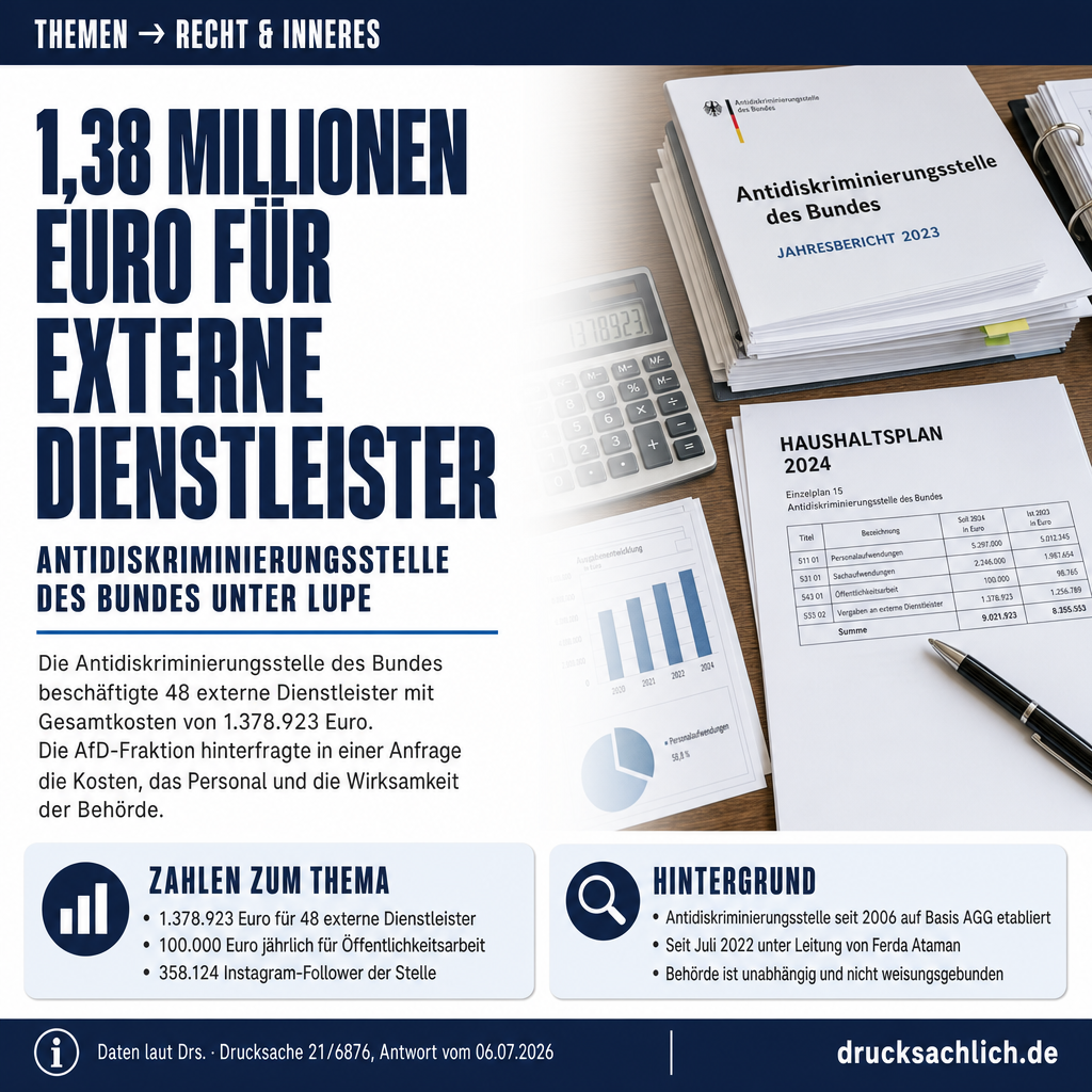 Antidiskriminierungsstelle: 1,38 Mio. Euro für externe Dienstleister