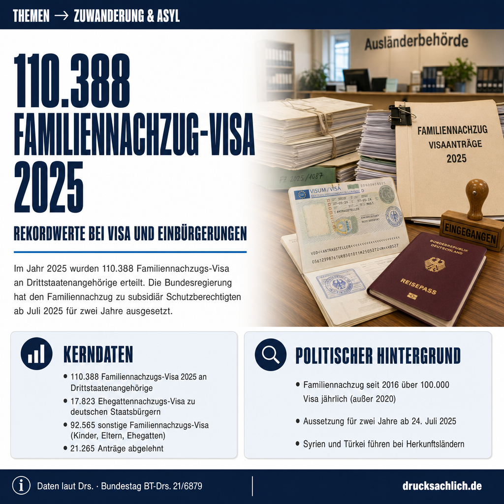 Familiennachzug 2025: 110.000 Visa für Drittstaatenangehörige