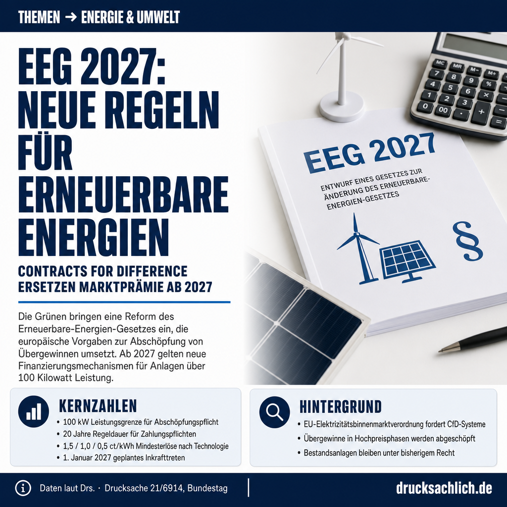 EEG 2027: Grüne bringen CfD-Reform für Erneuerbare Energien ein