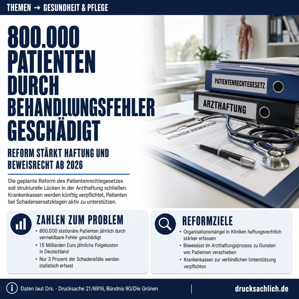 Patientenrechte 2026: Reform stärkt Haftung und Beweisrecht