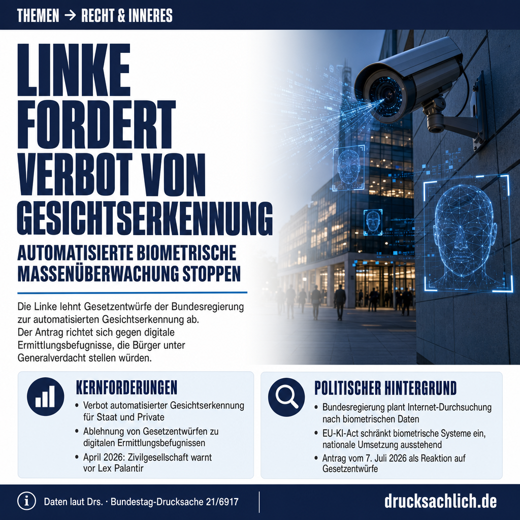 Gesichtserkennung: Linke fordert Verbot biometrischer Massenüberwachung