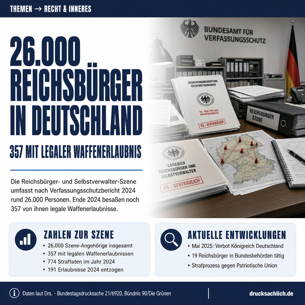 Reichsbürger: 26.000 Szene-Angehörige, 357 mit Waffenerlaubnis