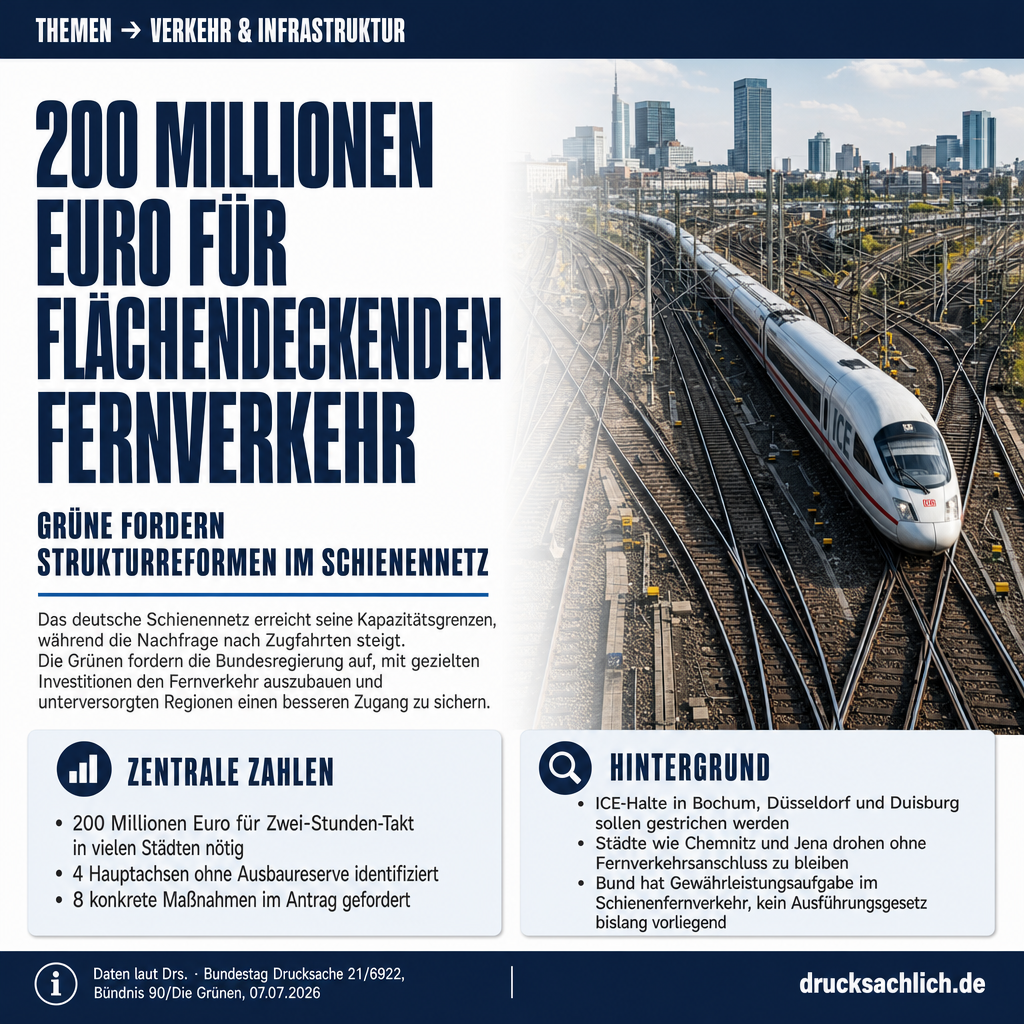 Schienennetz: Grüne fordern Strukturreformen und Fernverkehrsausbau