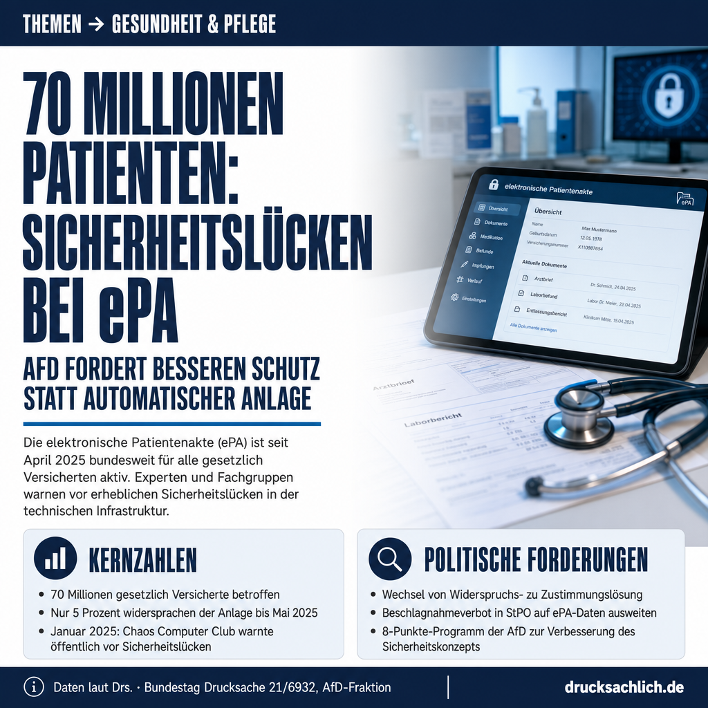 Elektronische Patientenakte: AfD fordert besseren Datenschutz