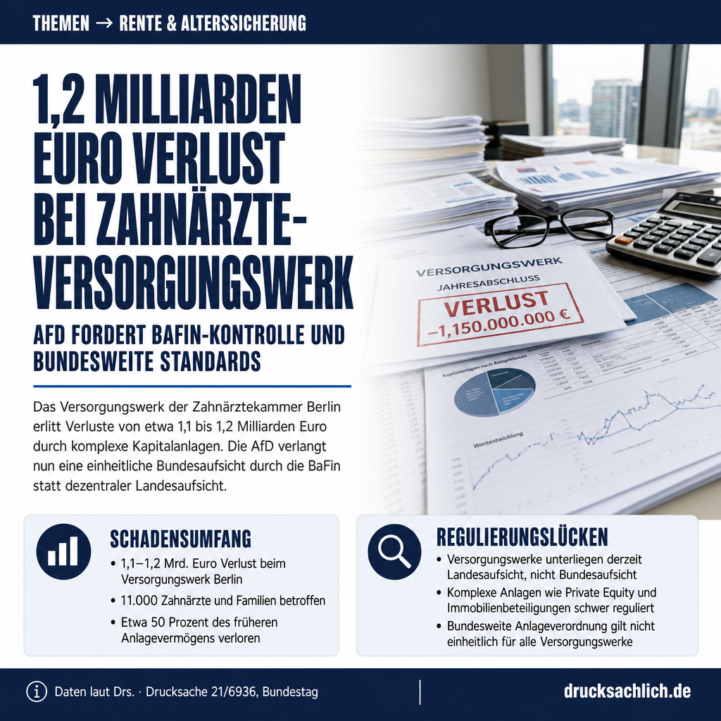 Versorgungswerke: AfD fordert BaFin-Kontrolle nach 1,2-Mrd.-Schaden