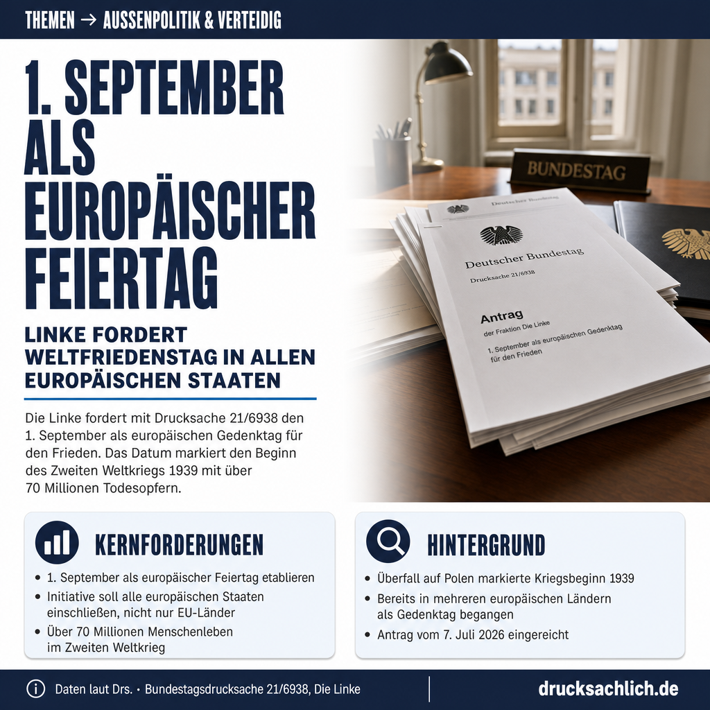 Weltfriedenstag: Linke fordert EU-weiten Feiertag am 1. September