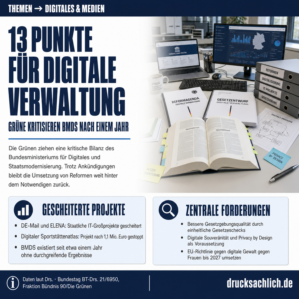 Verwaltungsdigitalisierung: Grüne fordern strukturelle Reform 2026