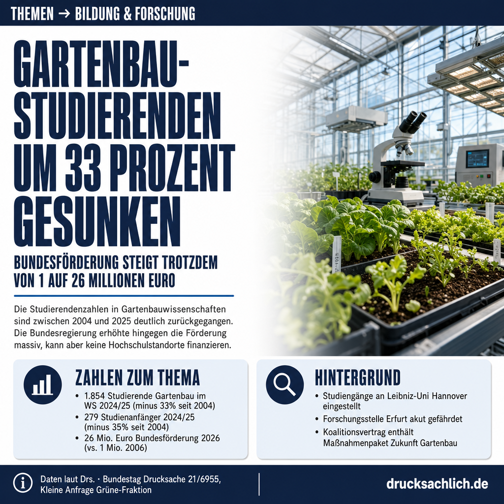 Gartenbauwissenschaften: Studierende um 33 Prozent gesunken