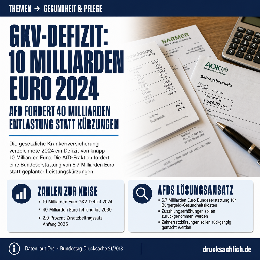 GKV-Reform 2026: AfD fordert 40 Mrd. Euro Entlastung statt Leistungskürzungen