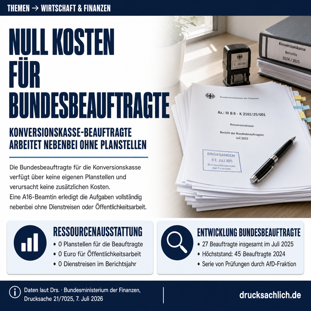 Konversionskasse: Bundesbeauftragte ohne Planstellen und Kosten