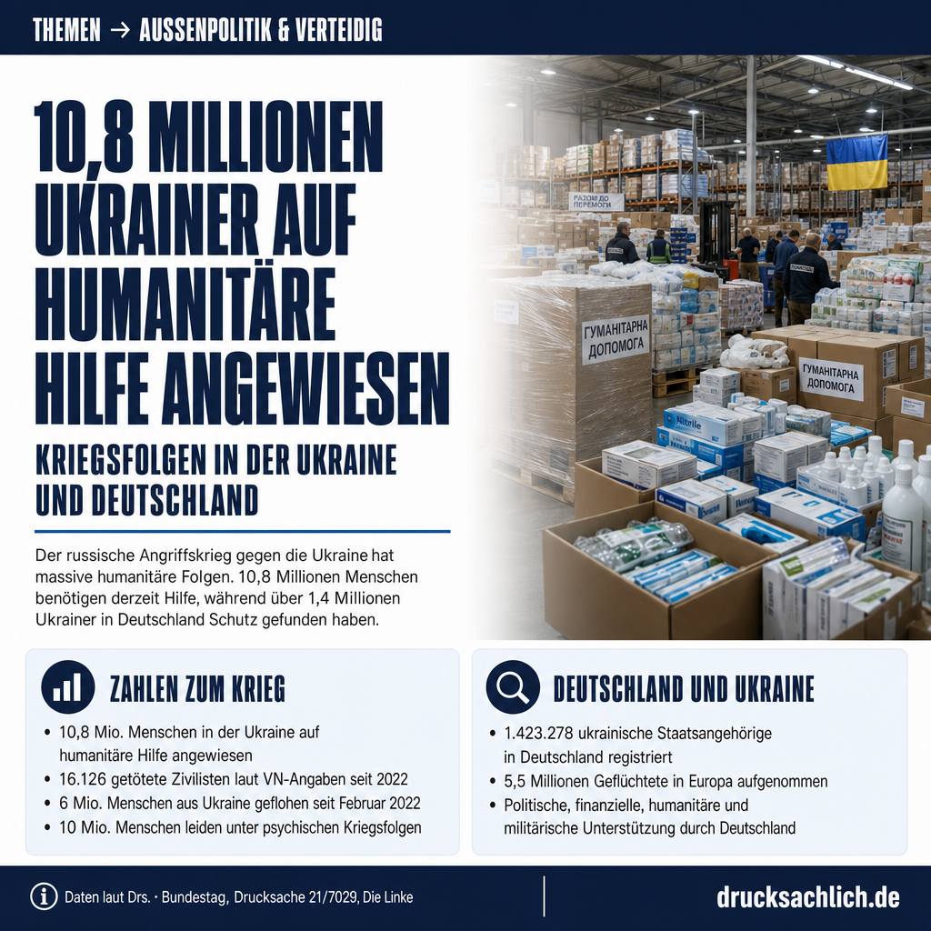 Ukraine-Krieg: 10,8 Mio. Menschen auf Hilfe angewiesen