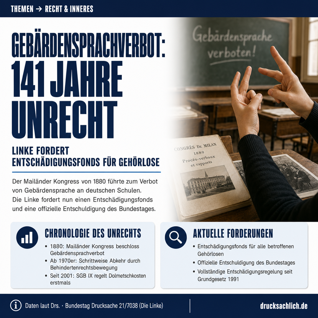 Gebärdensprachverbot: Linke fordert Entschädigung für gehörlose Schulopfer