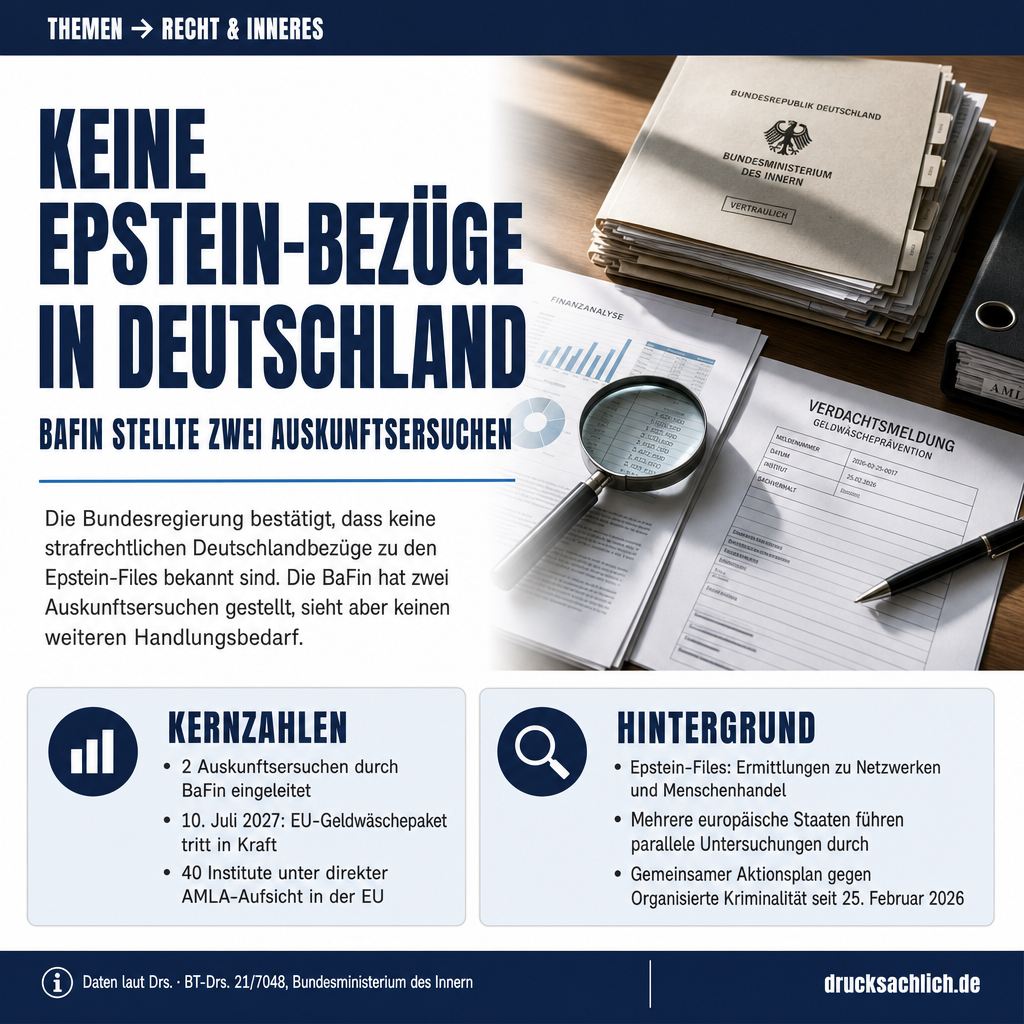 Epstein-Files: Keine strafrechtlichen Deutschlandbezüge bekannt