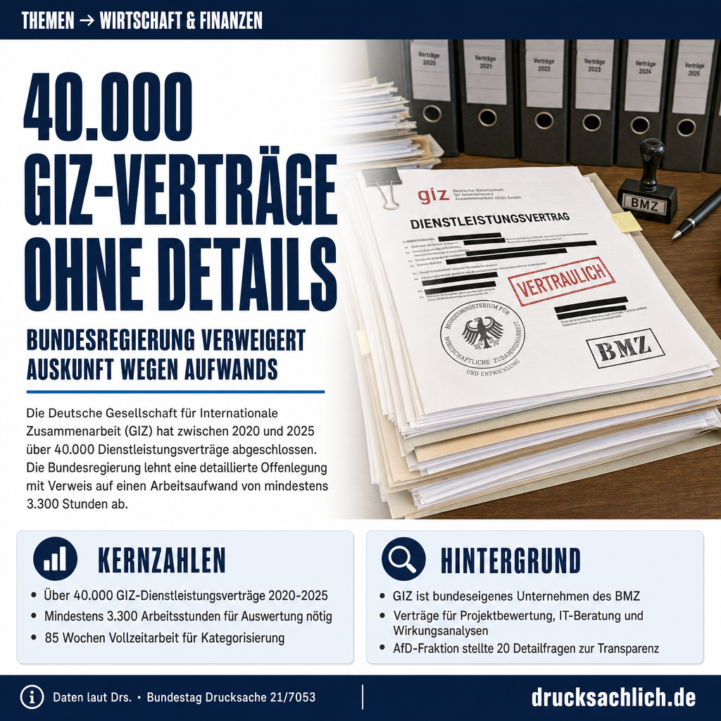 GIZ-Beratungsverträge: Über 40.000 Vergaben ohne Detailauskunft