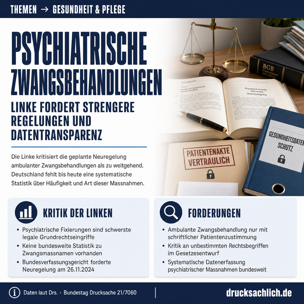 Psychiatrische Zwangsbehandlung: Linke fordert Reduktion und Patientenrechte