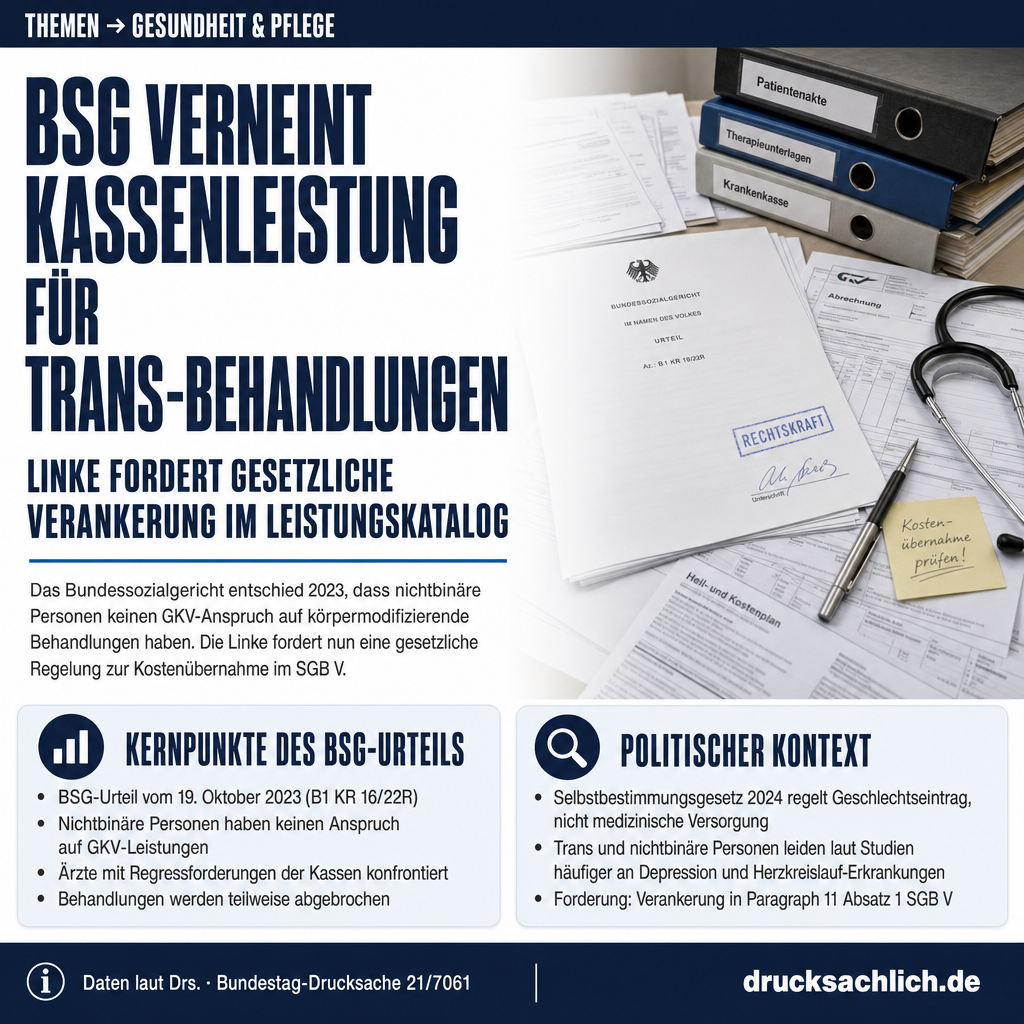 GKV-Leistungskatalog: Linke fordert Kassenleistung für Trans-Behandlungen