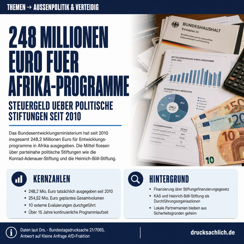Entwicklungshilfe Afrika: 248 Mio. Euro über politische Stiftungen
