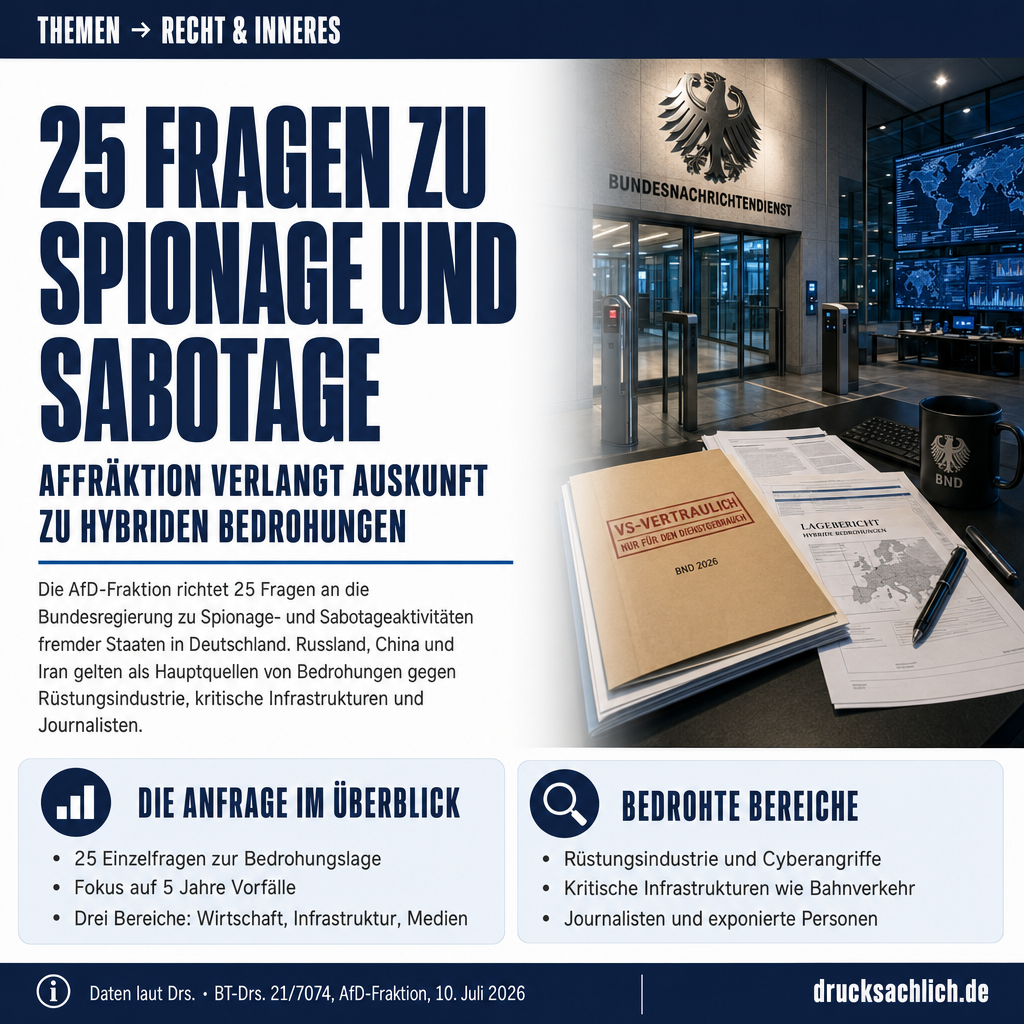 Spionage und Sabotage: 25 Fragen zur Bedrohungslage in Deutschland