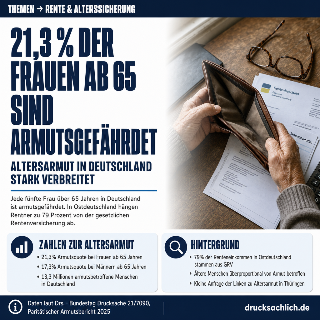 Altersarmut in Thüringen: 21,3 % der Frauen ab 65 betroffen