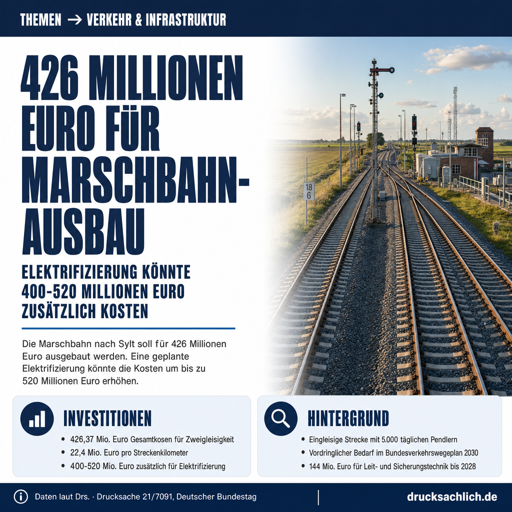 Marschbahn-Ausbau: 426 Mio. Euro und Streit um Elektrifizierung