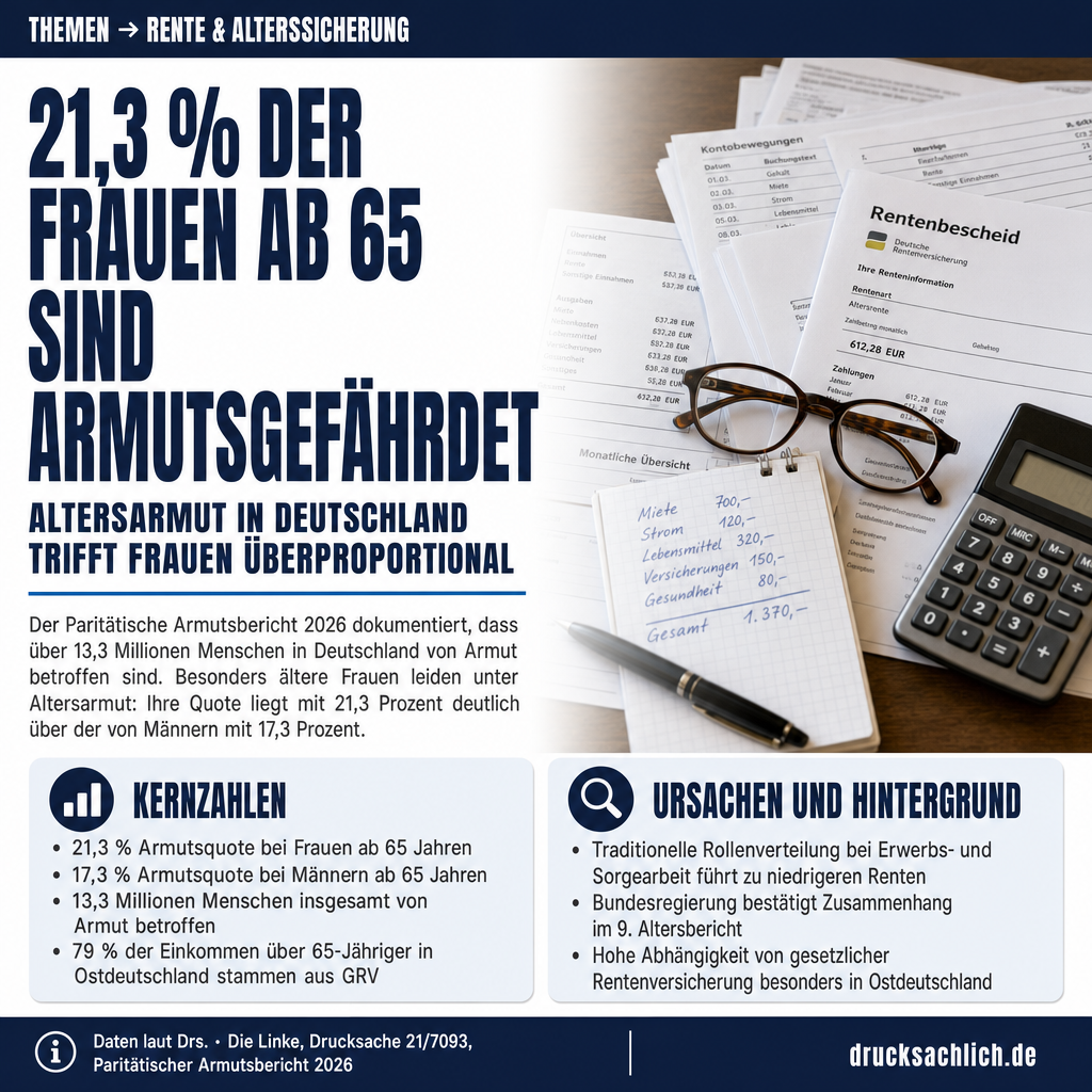 Altersarmut in Berlin: 21,3 % der Frauen ab 65 betroffen