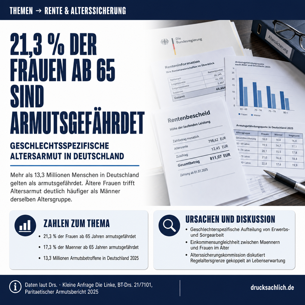 Altersarmut in Hamburg: 21,3 % der Frauen ab 65 betroffen
