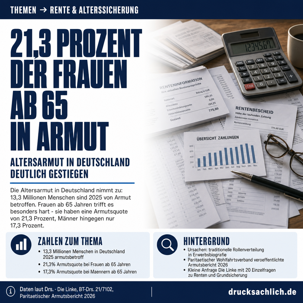 Altersarmut in Niedersachsen: 21,3 % der Frauen ab 65 betroffen
