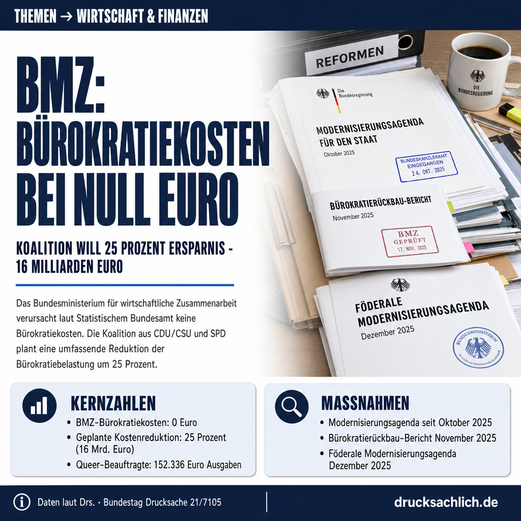 Bürokratieabbau im BMZ: Erfüllungsaufwand bereits bei 0 Euro