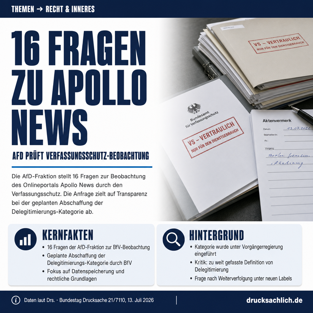 Verfassungsschutz und Apollo News: AfD stellt 16 Fragen